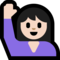 Person Raising Hand - Light emoji on Microsoft